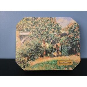 Vintage Russell Stover Candies Tin Pierre-Auguste Renoir‎ Railway Bridge